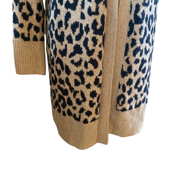 Sincerely Jules Leopard Print Open Cardigan Sz L Long Duster Mobwife - Picture 4 of 12